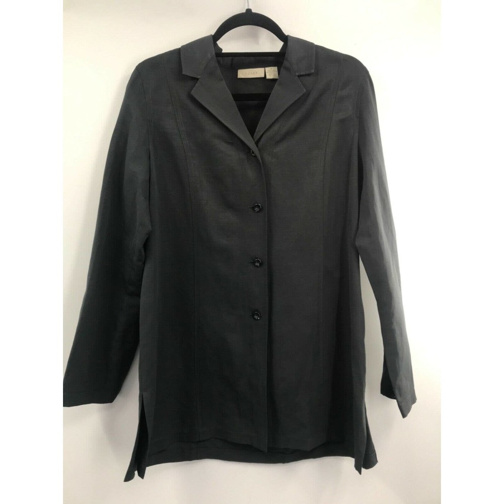 COPY - J. Jill Linen Blend Gray Longline Shirt Jacket 10